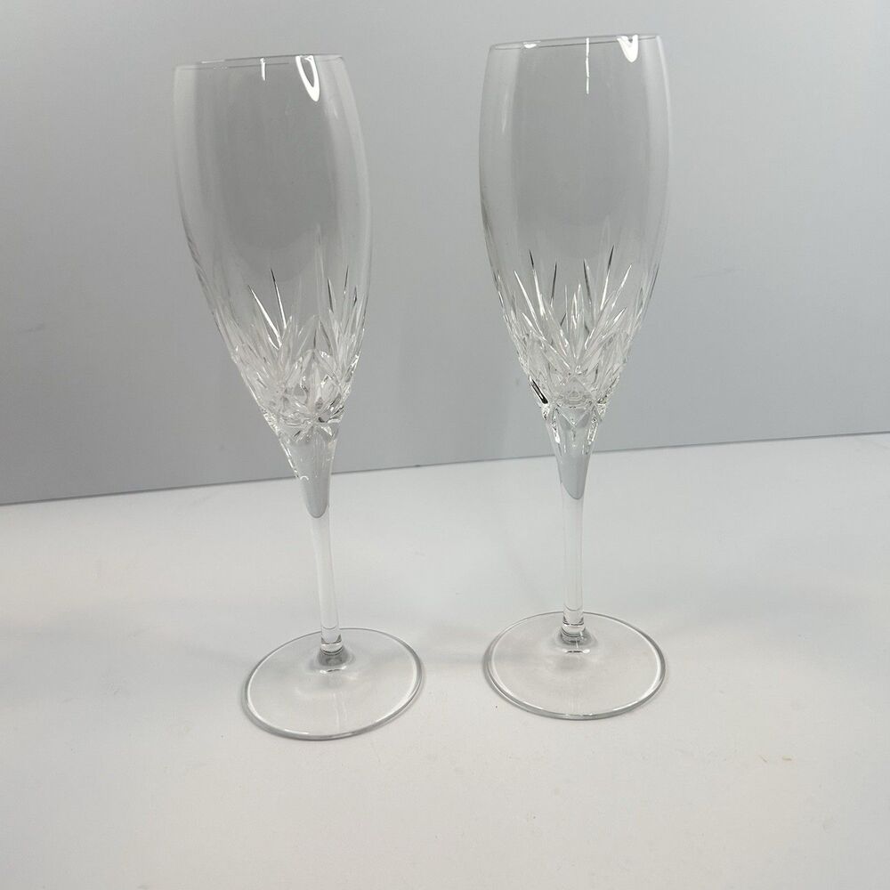 Vintage Cristal d'Arques Longchamp Lead Crystal Champagne Flute Glasses 2 France
